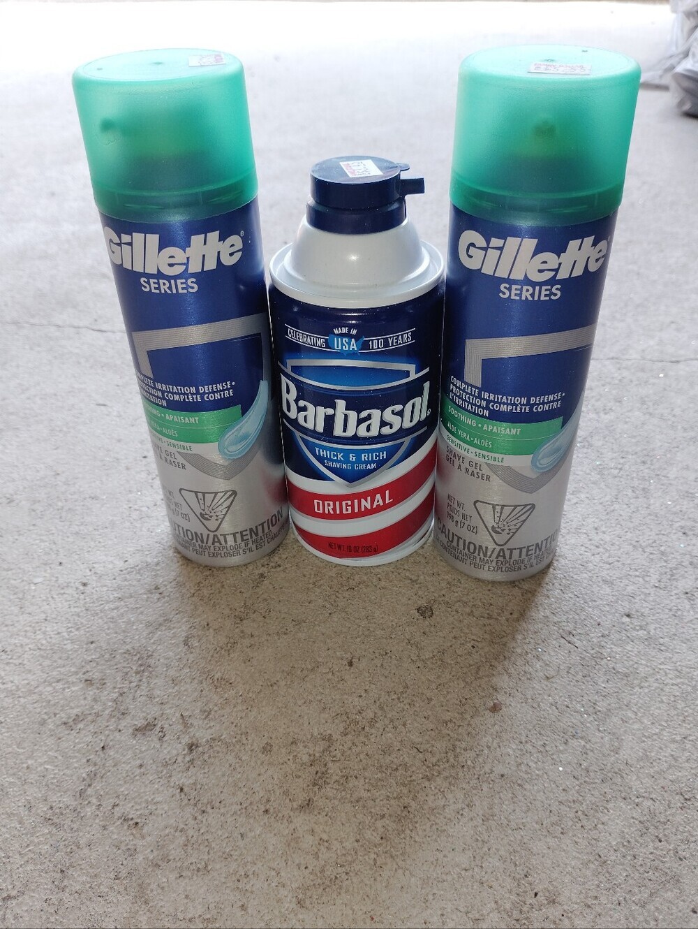 Gillette Series Shave Gel & Barbasol Original Shaving Cream – Green and Blue Set - Picture 2 of 3